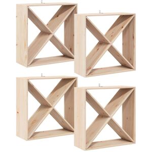 Wine Rack 4 pcs Natural 62 x 25 x 62 cm Solid Pine Wood vidaXL Wine Rack 4 pcs Natural 62 x 25 x 62 cm Solid Pine Wood vidaXL