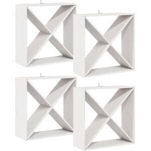 Wine Rack 4 pcs White 62 x 25 x 62 cm Solid Pine Wood vidaXL Wine Rack 4 pcs White 62 x 25 x 62 cm Solid Pine Wood vidaXL