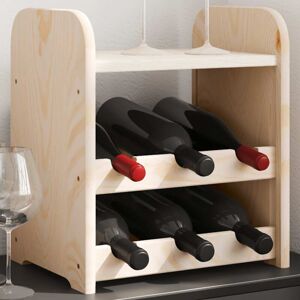 vidaXL Wine Rack - 6 Bottle Solid Pine Wood Brown - Wine Storage vidaXL Wine Rack - 6 Bottle Solid Pine Wood Brown - Wine Storage