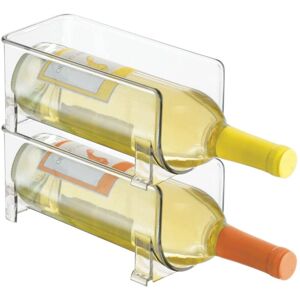 WOIYIC Wine Racks (Set of 2) - Stackable Plastic Bottle Rack for Wine, Soda or Other Beverages - Modern Wine Shelf for 1 Bottle - Clear WOIYIC Wine Racks (Set of 2) - Stackable Plastic Bottle Rack for Wine, Soda or Other Beverages - Modern Wine Shelf for 1 Bottle - Clear