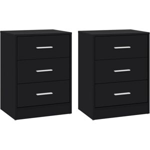 Woltu - 2x Simple 3-Drawer Vertical End Table for Living Room/Bedroom,Black Woltu - 2x Simple 3-Drawer Vertical End Table for Living Room/Bedroom,Black