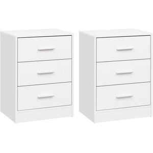 Woltu - 2x Simple 3-Drawer Vertical End Table for Living Room/Bedroom,White Woltu - 2x Simple 3-Drawer Vertical End Table for Living Room/Bedroom,White