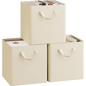 WOLTU 3x 33L Storage Boxes, Stackable Design Storage Chests Fabric, Cream WOLTU 3x 33L Storage Boxes, Stackable Design Storage Chests Fabric, Cream
