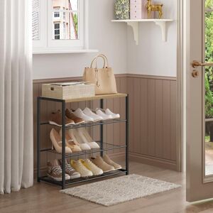 Woltu - 3 Tiers Shoe Rack Stand Compact Space Saving Storage Organiser Shelf Oak Woltu - 3 Tiers Shoe Rack Stand Compact Space Saving Storage Organiser Shelf Oak