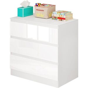 Woltu - Modern 3 Drawer Chest of Drawers Bedroom 80 x 48 x 78 cm, White Woltu - Modern 3 Drawer Chest of Drawers Bedroom 80 x 48 x 78 cm, White