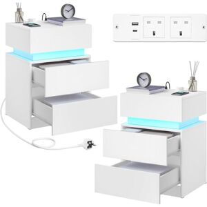 WOLTU 2x Front Bedside Table 3 Drawers Nightstand with 25 Light Colors, Chest of 3 Drawer Cabinet for Bedroom Living Room or Office WOLTU 2x Front Bedside Table 3 Drawers Nightstand with 25 Light Colors, Chest of 3 Drawer Cabinet for Bedroom Living Room or Office