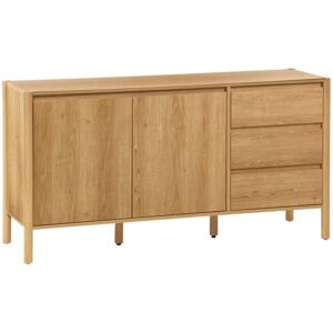SWEEEK Wood decor sideboard 2 doors 3 drawers 150cm, Harmony, Natural, 150x42x78 cm SWEEEK Wood decor sideboard 2 doors 3 drawers 150cm, Harmony, Natural, 150x42x78 cm
