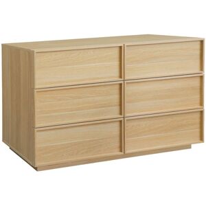 SWEEEK Wood effect 6-drawer natural storage chest of drawers L 120 x D 43 x H 75cm - Kuba SWEEEK Wood effect 6-drawer natural storage chest of drawers L 120 x D 43 x H 75cm - Kuba