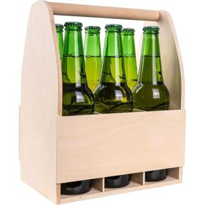 CREATIVE DECO Wooden Beer Bottle Carrier Box for 6 Bottles 24 x 16 x 30 cm CREATIVE DECO Wooden Beer Bottle Carrier Box for 6 Bottles 24 x 16 x 30 cm