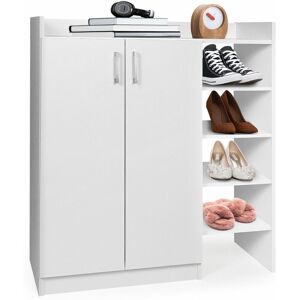 Costway - Wooden Shoe Cabinet 2-Door Storage Entryway Shoes Organizer w/Adjustable Shelves Costway - Wooden Shoe Cabinet 2-Door Storage Entryway Shoes Organizer w/Adjustable Shelves