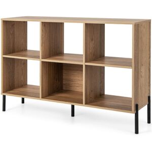 COSTWAY Wooden Storage Bookcase 6 Cube Open Bookshelf Home Office Display Rack-Natural COSTWAY Wooden Storage Bookcase 6 Cube Open Bookshelf Home Office Display Rack-Natural