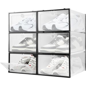 Youyijia 6 Pack Shoe Box Plastic Storage Transparent Stackable Foldable Organiser 33x23x14cm For Hallway Hall Living Room Bedroom Office Ect Clear Youyijia 6 Pack Shoe Box Plastic Storage Transparent Stackable Foldable Organiser 33x23x14cm For Hallway Hall Living Room Bedroom Office Ect Clear