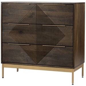 Zaine Carving 3 Drawer Chest - Mango Wood - L40 x W81.5 x H80.5 cm - Dark Finish - Assembly Required Zaine Carving 3 Drawer Chest - Mango Wood - L40 x W81.5 x H80.5 cm - Dark Finish - Assembly Required