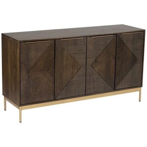 Zaine Carving 4 Door Sideboard - Mango Wood - L40 x W138 x H76 cm - Dark Finish - Assembly Required Zaine Carving 4 Door Sideboard - Mango Wood - L40 x W138 x H76 cm - Dark Finish - Assembly Required