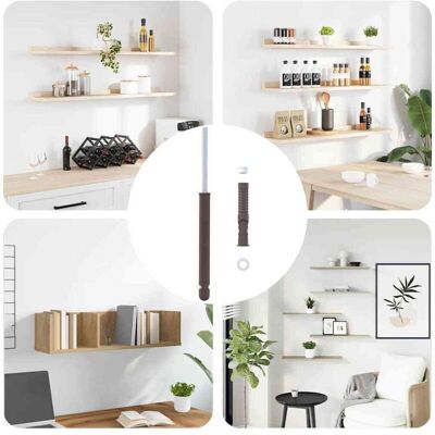 Floating Shelf Brackets 12 pcs Brown Ø14 x 210 mm Steel vidaXL Floating Shelf Brackets 12 pcs Brown Ø14 x 210 mm Steel vidaXL