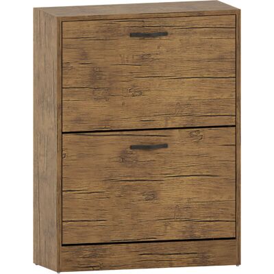 HOME DISCOUNT 2 Drawer Shoe Cabinet Hallway Storage Cupboard Stand, Antique-Brown HOME DISCOUNT 2 Drawer Shoe Cabinet Hallway Storage Cupboard Stand, Antique-Brown