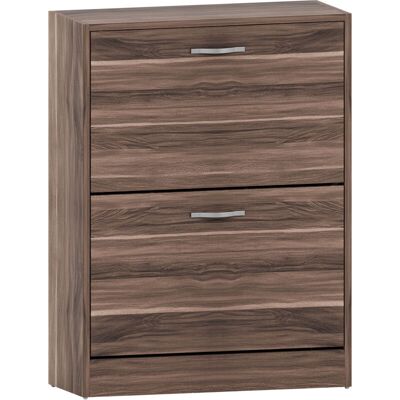 Home Discount - 2 Drawer Shoe Cabinet Hallway Storage Cupboard Stand, Walnut Home Discount - 2 Drawer Shoe Cabinet Hallway Storage Cupboard Stand, Walnut