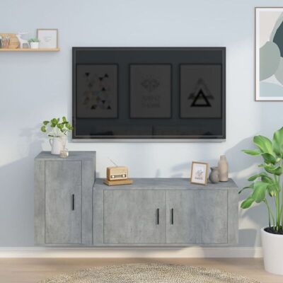 Maisonchic Model - Set of 2 Gray Concrete Wall-Mount TV Units Maisonchic Model - Set of 2 Gray Concrete Wall-Mount TV Units