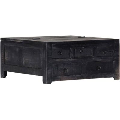 Coffee Table Black 65x65x30 cm Solid Mango Wood vidaXL Coffee Table Black 65x65x30 cm Solid Mango Wood vidaXL