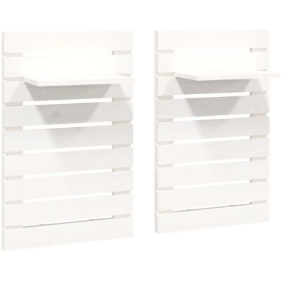 vidaXL Pine Wall-mounted Bedside Shelves - 2 pcs White - Bedside Storage vidaXL Pine Wall-mounted Bedside Shelves - 2 pcs White - Bedside Storage