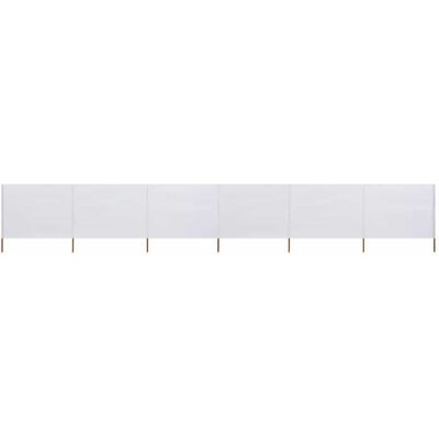 vidaXL 6-Panel Wind Screen Fabric 800x120 cm Sand White vidaXL 6-Panel Wind Screen Fabric 800x120 cm Sand White