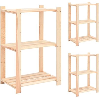 Vidaxl - 3-Tier Storage Racks 3 pcs 60x38x90 cm Solid Pinewood 150 kg Vidaxl - 3-Tier Storage Racks 3 pcs 60x38x90 cm Solid Pinewood 150 kg