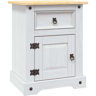 Vidaxl - Bedside Cabinet Mexican Pine Corona Range White 53x39x67 cm Vidaxl - Bedside Cabinet Mexican Pine Corona Range White 53x39x67 cm