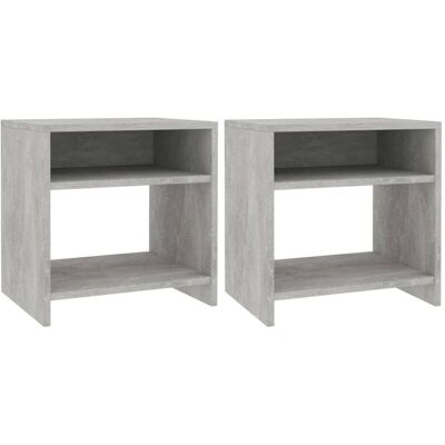 vidaXL Bedside Tables 2 pcs Grey - Bedside Tables vidaXL Bedside Tables 2 pcs Grey - Bedside Tables