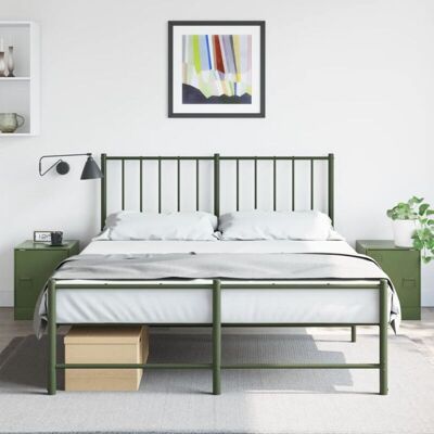 vidaXL Bedside Cabinets - Nightstand Set - Steel - 2 pcs vidaXL Bedside Cabinets - Nightstand Set - Steel - 2 pcs