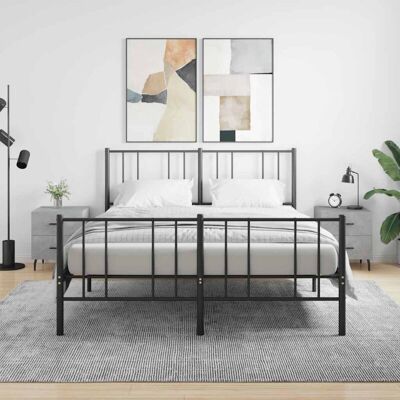 vidaXL Bedside Cabinets Concrete Grey - Bedside Cabinets vidaXL Bedside Cabinets Concrete Grey - Bedside Cabinets