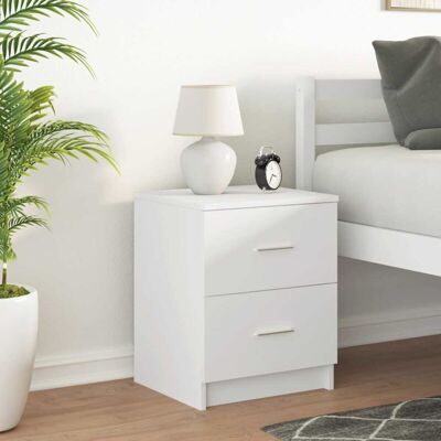 vidaXL Nightstand with 2 Drawers White 40x36x50 cm - Nightstand vidaXL Nightstand with 2 Drawers White 40x36x50 cm - Nightstand