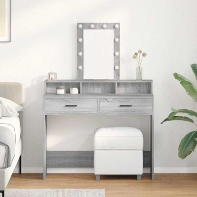 vidaXL Grey sonoma Holzwerkstoff Large Drawer Dressing Table vidaXL Grey sonoma Holzwerkstoff Large Drawer Dressing Table