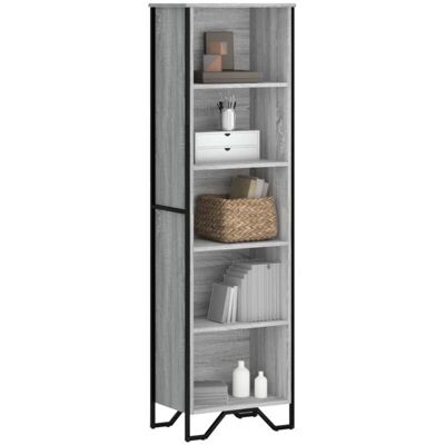 Bookcase Grey Sonoma 50x31x169 cm Engineered Wood vidaXL Bookcase Grey Sonoma 50x31x169 cm Engineered Wood vidaXL