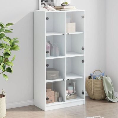 vidaXL White Highboard with Doors - Storage Cupboard - Modern Furniture vidaXL White Highboard with Doors - Storage Cupboard - Modern Furniture