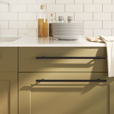 Cabinet Handles 20 pcs Black 320 mm Stainless Steel vidaXL Cabinet Handles 20 pcs Black 320 mm Stainless Steel vidaXL