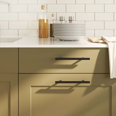 vidaXL Black 128 mm Cabinet Handles - Cabinet Handles vidaXL Black 128 mm Cabinet Handles - Cabinet Handles
