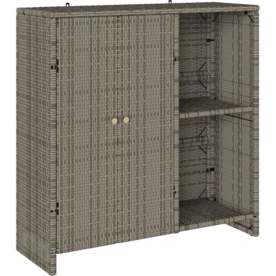 VidaXL Storage Cabinet - Modern Gray Rattan - Multiple Compartments VidaXL Storage Cabinet - Modern Gray Rattan - Multiple Compartments