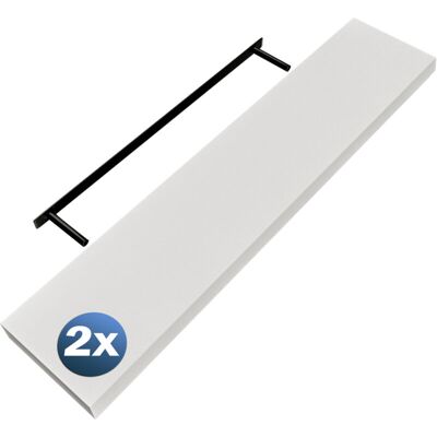Casaria - Wall Shelf 2pc Matte White 110cm Casaria - Wall Shelf 2pc Matte White 110cm