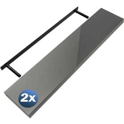 Casaria - Floating Shelves Including Bracket Wall Shelving Living Room Kitchen Bedroom Office 38mm Thick Hidden Wall Fixing 15kg Capacity mdf Set of Casaria - Floating Shelves Including Bracket Wall Shelving Living Room Kitchen Bedroom Office 38mm Thick Hidden Wall Fixing 15kg Capacity mdf Set of
