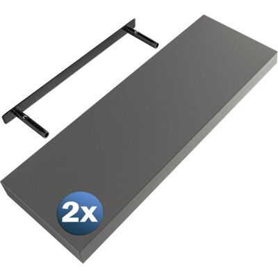 Casaria - 2-shelf 70cm - matt grey - 2pc - shelves Casaria - 2-shelf 70cm - matt grey - 2pc - shelves