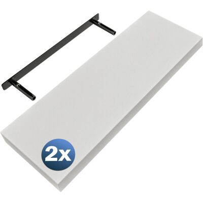 Casaria - 2-Shelf Floating 70cm - White Matt - Floating Shelves Casaria - 2-Shelf Floating 70cm - White Matt - Floating Shelves