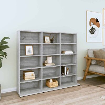 vidaXL Grey Sonoma CD Cabinet Storage Shelf - CD Cabinet vidaXL Grey Sonoma CD Cabinet Storage Shelf - CD Cabinet