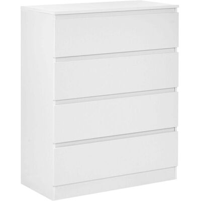 Beliani Winnipeg 4-Drawer White Chest of Drawers - Storage Furniture Beliani Winnipeg 4-Drawer White Chest of Drawers - Storage Furniture