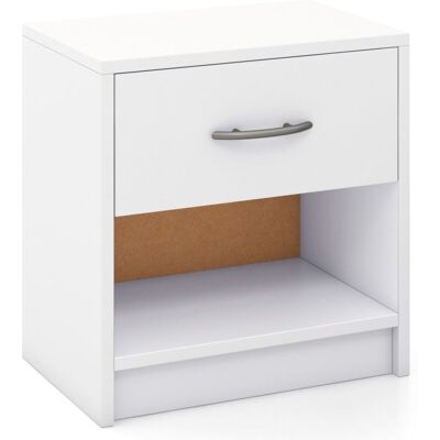 3-Tier Bedside Table Bedroom Nightstand w/Drawer-White - Costway 3-Tier Bedside Table Bedroom Nightstand w/Drawer-White - Costway