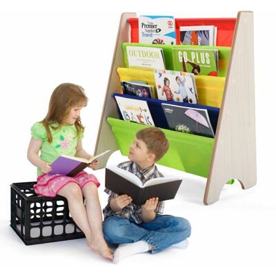 Costway - 4 Tier Kids Baby Bookshelf Magazine Rack Book Storage Display Organizer Holder Costway - 4 Tier Kids Baby Bookshelf Magazine Rack Book Storage Display Organizer Holder