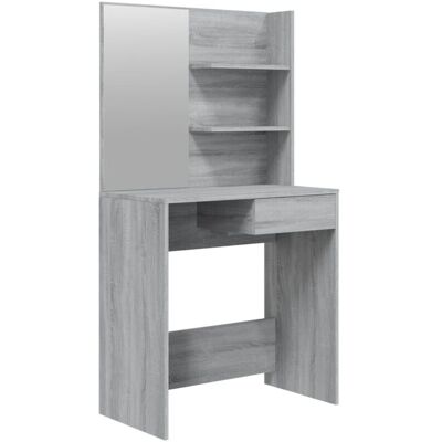 vidaXL Grey Sonoma Dressing Table with Mirror - Dressing Table vidaXL Grey Sonoma Dressing Table with Mirror - Dressing Table