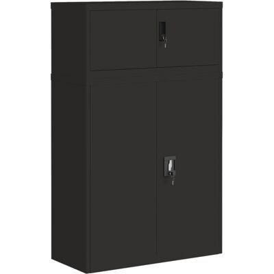 vidaXL Black Steel File Cabinet 90x40x145 cm Office Storage - File Cabinet vidaXL Black Steel File Cabinet 90x40x145 cm Office Storage - File Cabinet