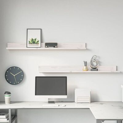 Vidaxl Wall Shelves 2 pcs White 110x11x9cm Pine Wood Vidaxl Wall Shelves 2 pcs White 110x11x9cm Pine Wood