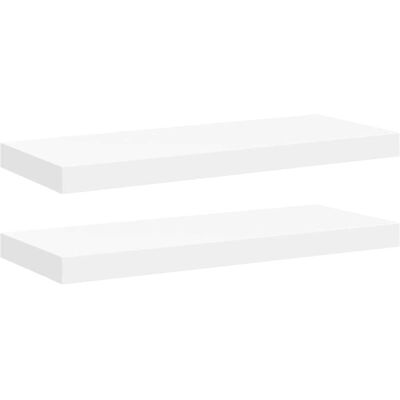 vidaXL White Floating Wall Shelves 60x23.5x3.8 cm MDF - Wall Shelves vidaXL White Floating Wall Shelves 60x23.5x3.8 cm MDF - Wall Shelves