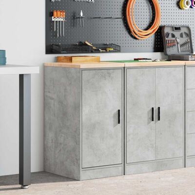 vidaXL Garage Storage Cabinet - Durable Pinewood, 2 Compartments, Work Surface - Garage Storage vidaXL Garage Storage Cabinet - Durable Pinewood, 2 Compartments, Work Surface - Garage Storage